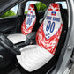 Custom Haiti Football Champions Car Seat Cover Haitian Soccer Fan - Tanbou Drums Tropical Flowers