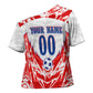 Custom Haiti Football Champions Cross Shoulder Shirt Haitian Soccer Fan - Tanbou Drums Tropical Flowers