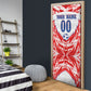 Custom Haiti Football Champions Door Cover Haitian Soccer Fan - Tanbou Drums Tropical Flowers