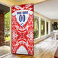 Custom Haiti Football Champions Door Cover Haitian Soccer Fan - Tanbou Drums Tropical Flowers