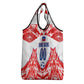 Custom Haiti Football Champions Grocery Bag Haitian Soccer Fan - Tanbou Drums Tropical Flowers