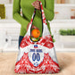 Custom Haiti Football Champions Grocery Bag Haitian Soccer Fan - Tanbou Drums Tropical Flowers