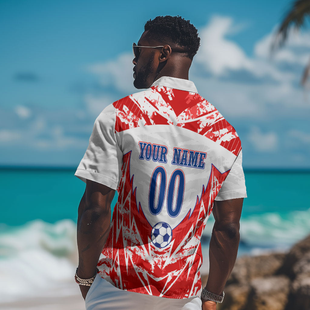Custom Haiti Football Champions Hawaiian Shirt Haitian Soccer Fan - Tanbou Drums Tropical Flowers