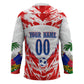 Custom Haiti Football Champions Hockey Jersey Haitian Soccer Fan - Tanbou Drums Tropical Flowers