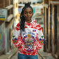 Custom Haiti Football Champions Hoodie Haitian Soccer Fan - Tanbou Drums Tropical Flowers