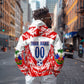 Custom Haiti Football Champions Hoodie Haitian Soccer Fan - Tanbou Drums Tropical Flowers