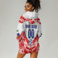 Custom Haiti Football Champions Hoodie Dress Haitian Soccer Fan - Tanbou Drums Tropical Flowers