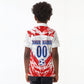 Custom Haiti Football Champions Kid Polo Shirt Haitian Soccer Fan - Tanbou Drums Tropical Flowers