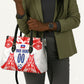 Custom Haiti Football Champions Leather Bag Haitian Soccer Fan - Tanbou Drums Tropical Flowers