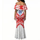 Custom Haiti Football Champions Mermaid Dress Haitian Soccer Fan - Tanbou Drums Tropical Flowers