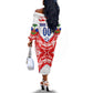 Custom Haiti Football Champions Off The Shoulder Long Sleeve Dress Haitian Soccer Fan - Tanbou Drums Tropical Flowers