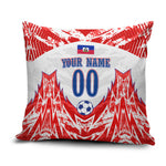 Custom Haiti Football Champions Pillow Cover Haitian Soccer Fan - Tanbou Drums Tropical Flowers