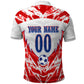 Custom Haiti Football Champions Polo Shirt Haitian Soccer Fan - Tanbou Drums Tropical Flowers