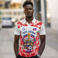 Custom Haiti Football Champions Polo Shirt Haitian Soccer Fan - Tanbou Drums Tropical Flowers