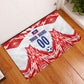 Custom Haiti Football Champions Rubber Doormat Haitian Soccer Fan - Tanbou Drums Tropical Flowers