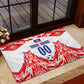 Custom Haiti Football Champions Rubber Doormat Haitian Soccer Fan - Tanbou Drums Tropical Flowers