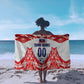 Custom Haiti Football Champions Sarong Haitian Soccer Fan - Tanbou Drums Tropical Flowers