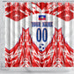 Custom Haiti Football Champions Shower Curtain Haitian Soccer Fan - Tanbou Drums Tropical Flowers