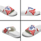 Custom Haiti Football Champions Slide Sandals Haitian Soccer Fan - Tanbou Drums Tropical Flowers