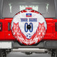 Custom Haiti Football Champions Spare Tire Cover Haitian Soccer Fan - Tanbou Drums Tropical Flowers