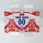 Custom Haiti Football Champions Tablecloth Haitian Soccer Fan - Tanbou Drums Tropical Flowers