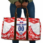 Custom Haiti Football Champions Travel Bag Haitian Soccer Fan - Tanbou Drums Tropical Flowers