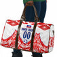 Custom Haiti Football Champions Travel Bag Haitian Soccer Fan - Tanbou Drums Tropical Flowers