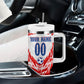 Custom Haiti Football Champions Tumbler With Handle Haitian Soccer Fan - Tanbou Drums Tropical Flowers