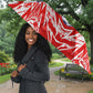 Custom Haiti Football Champions Umbrella Haitian Soccer Fan - Tanbou Drums Tropical Flowers