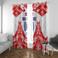 Custom Haiti Football Champions Window Curtain Haitian Soccer Fan - Tanbou Drums Tropical Flowers
