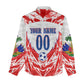 Custom Haiti Football Champions Women Casual Shirt Haitian Soccer Fan - Tanbou Drums Tropical Flowers