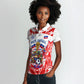 Custom Haiti Football Champions Women Polo Shirt Haitian Soccer Fan - Tanbou Drums Tropical Flowers