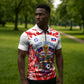 Custom Haiti Football Champions Zipper Polo Shirt Haitian Soccer Fan - Tanbou Drums Tropical Flowers