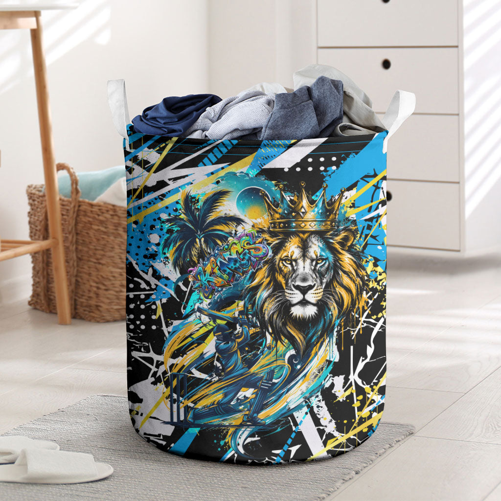Saint Lucia Kings Cricket Laundry Basket Born To Lead Caribbean Cricket Graffiti Splash Art