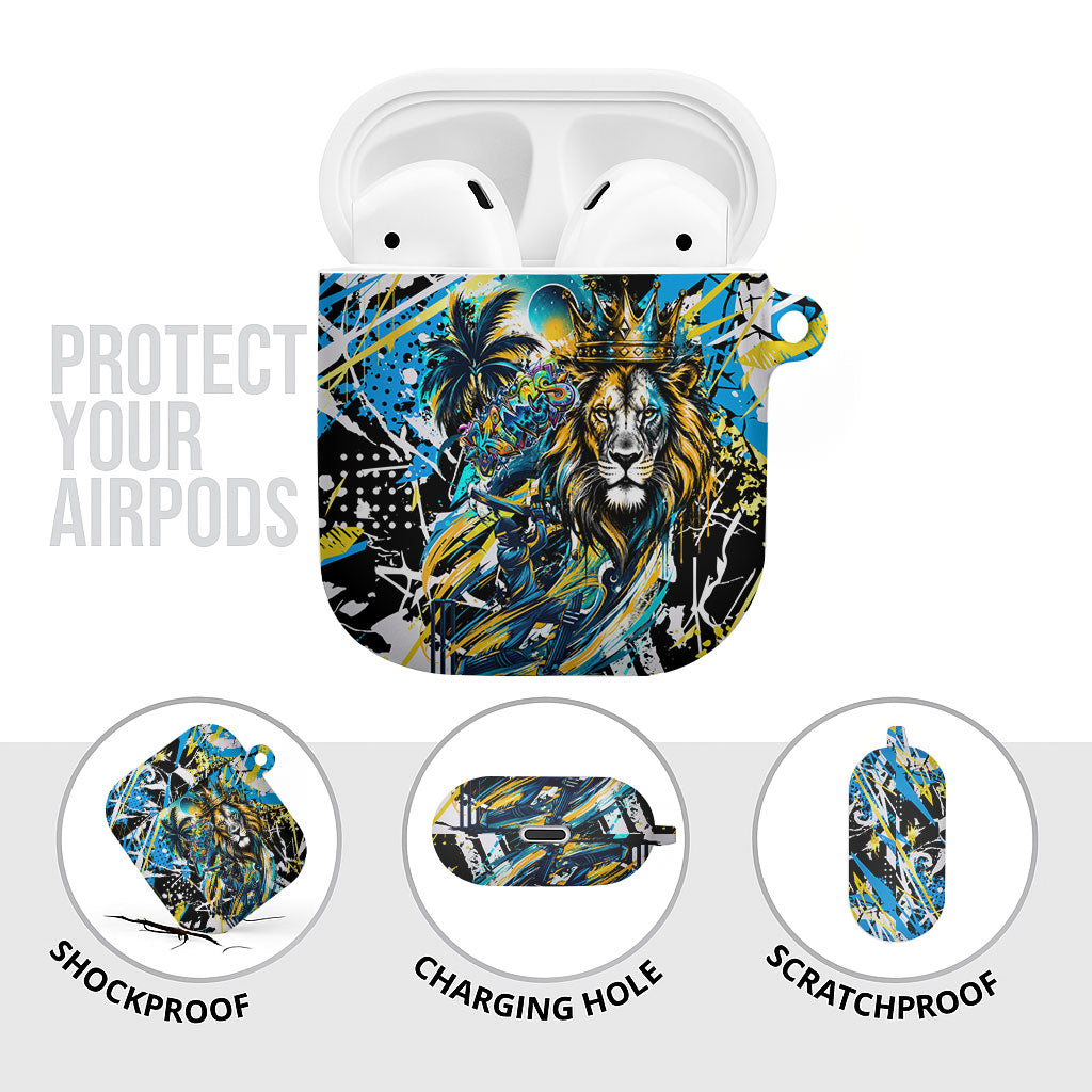 Saint Lucia Kings Cricket AirPods Case Born To Lead Caribbean Cricket Graffiti Splash Art