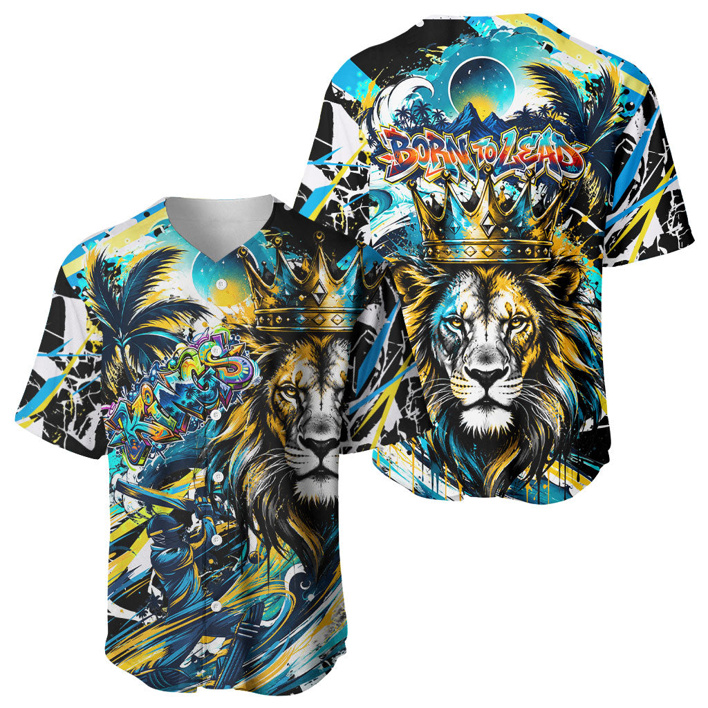 Saint Lucia Kings Cricket Baseball Jersey Born To Lead Caribbean Cricket Graffiti Splash Art