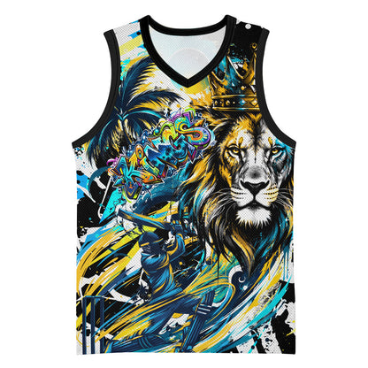 Saint Lucia Kings Cricket Basketball Jersey Born To Lead Caribbean Cricket Graffiti Splash Art