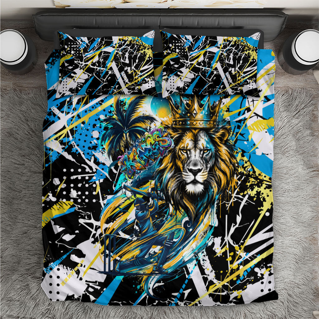 Saint Lucia Kings Cricket Bedding Set Born To Lead Caribbean Cricket Graffiti Splash Art