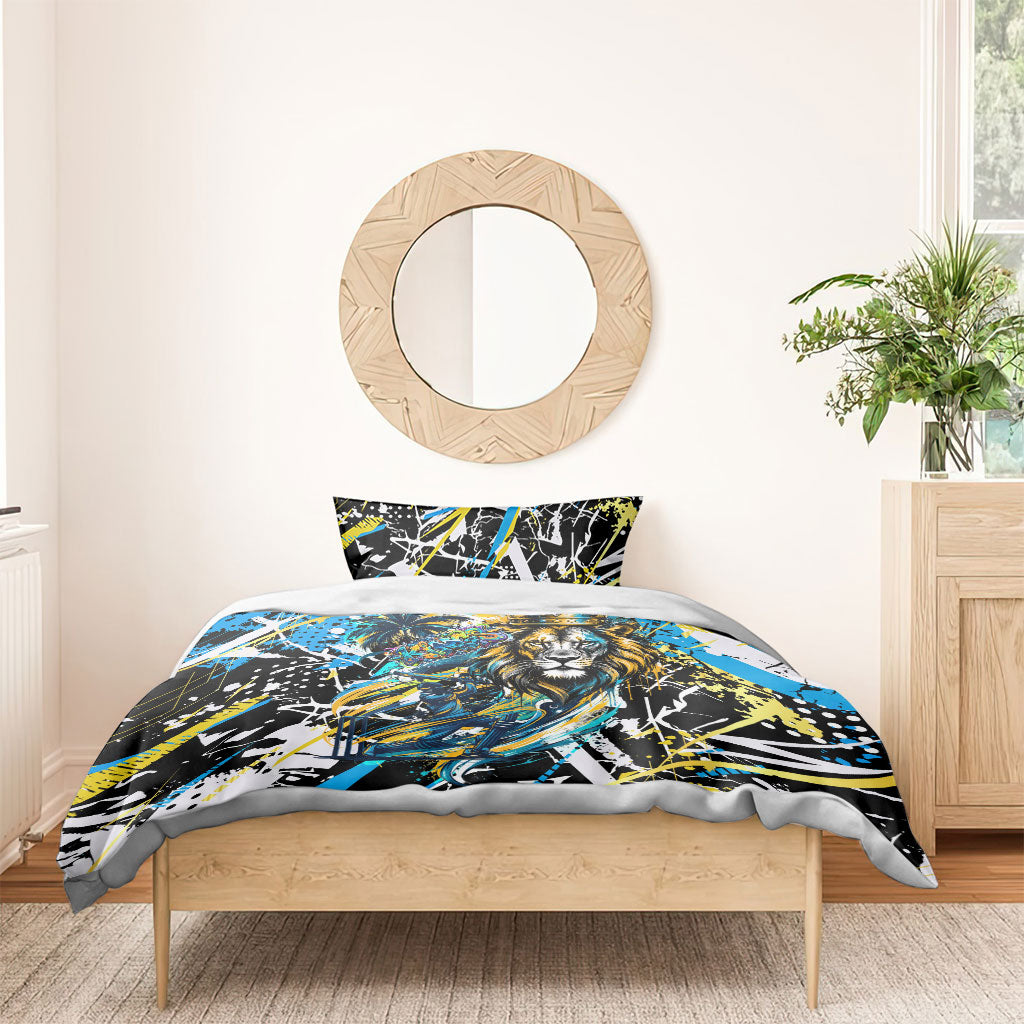Saint Lucia Kings Cricket Bedding Set Born To Lead Caribbean Cricket Graffiti Splash Art