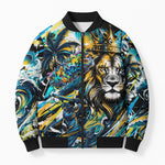 Saint Lucia Kings Cricket Bomber Puffer Jacket Born To Lead Caribbean Cricket Graffiti Splash Art