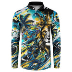 Saint Lucia Kings Cricket Button Sweatshirt Born To Lead Caribbean Cricket Graffiti Splash Art