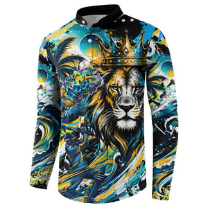 Saint Lucia Kings Cricket Button Sweatshirt Born To Lead Caribbean Cricket Graffiti Splash Art