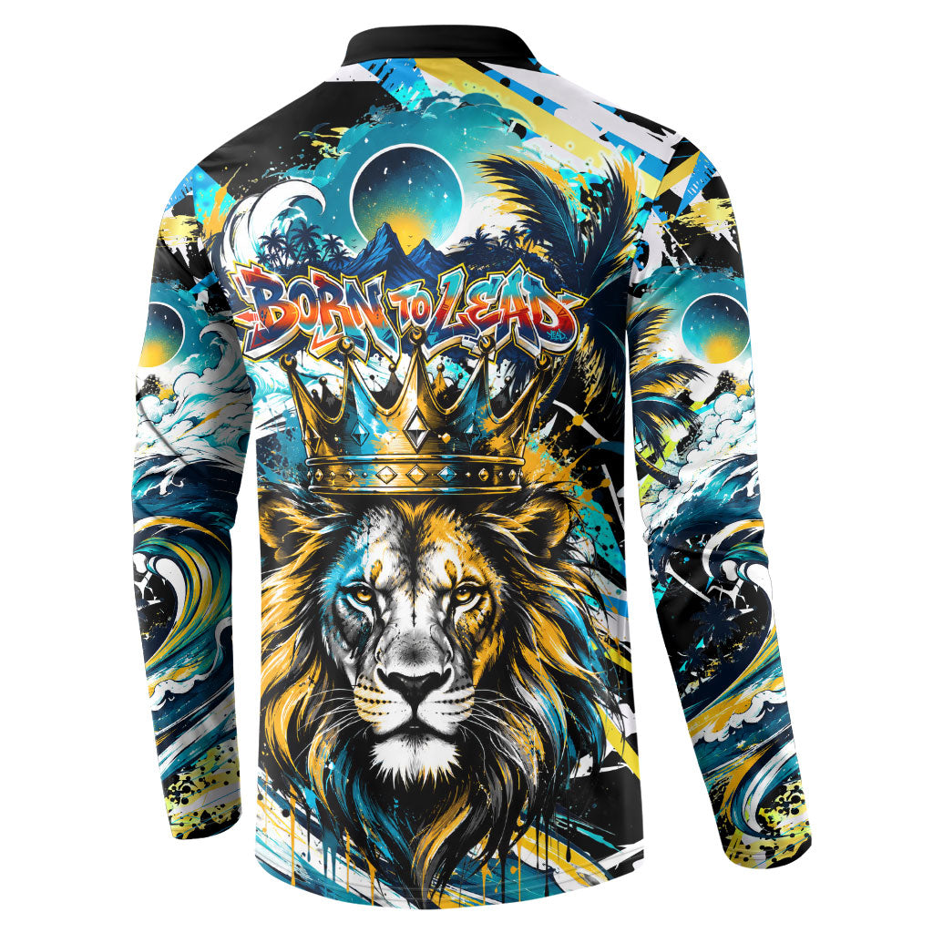 Saint Lucia Kings Cricket Button Sweatshirt Born To Lead Caribbean Cricket Graffiti Splash Art