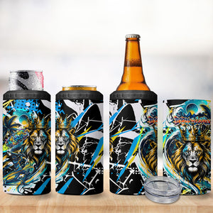 Saint Lucia Kings Cricket 4 in 1 Can Cooler Tumbler Born To Lead Caribbean Cricket Graffiti Splash Art