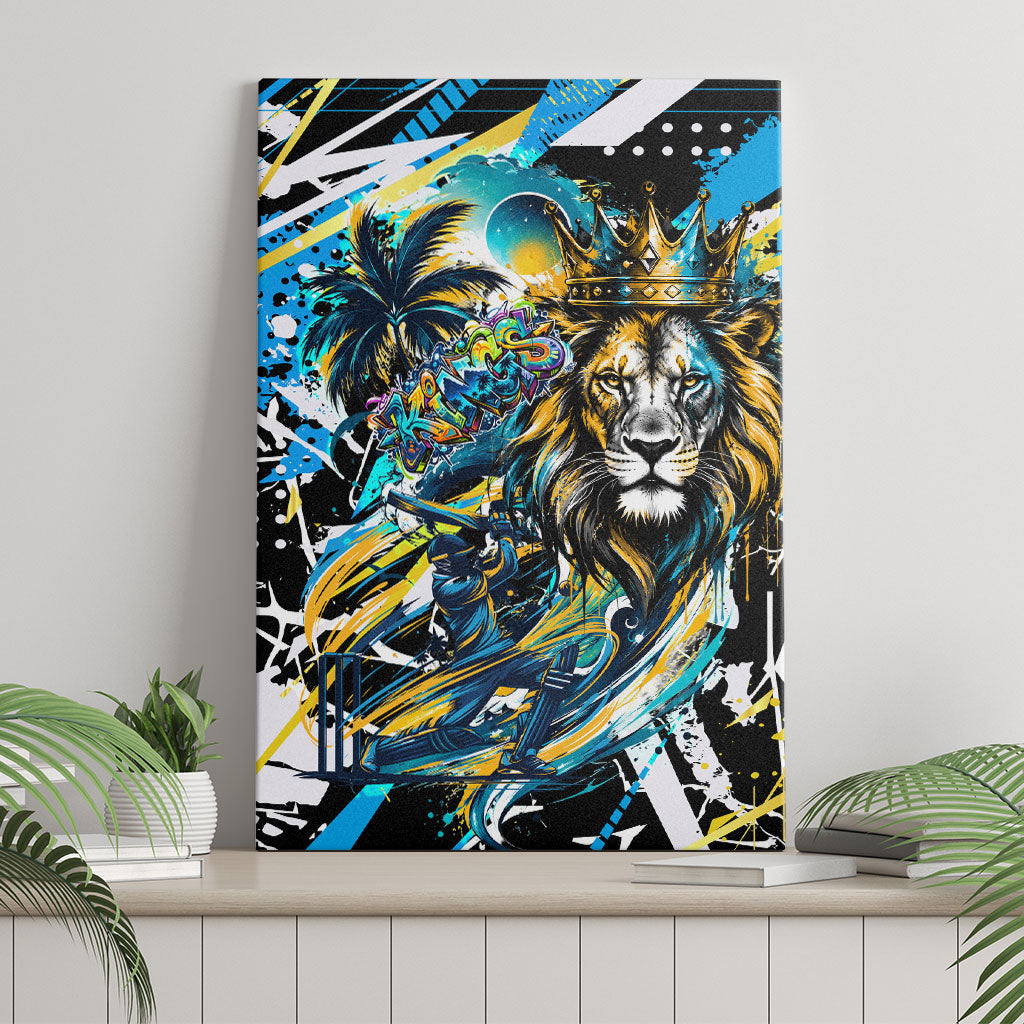 Saint Lucia Kings Cricket Canvas Wall Art Born To Lead Caribbean Cricket Graffiti Splash Art