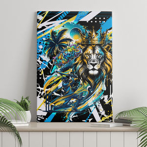 Saint Lucia Kings Cricket Canvas Wall Art Born To Lead Caribbean Cricket Graffiti Splash Art
