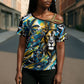 Saint Lucia Kings Cricket Cross Shoulder Shirt Born To Lead Caribbean Cricket Graffiti Splash Art