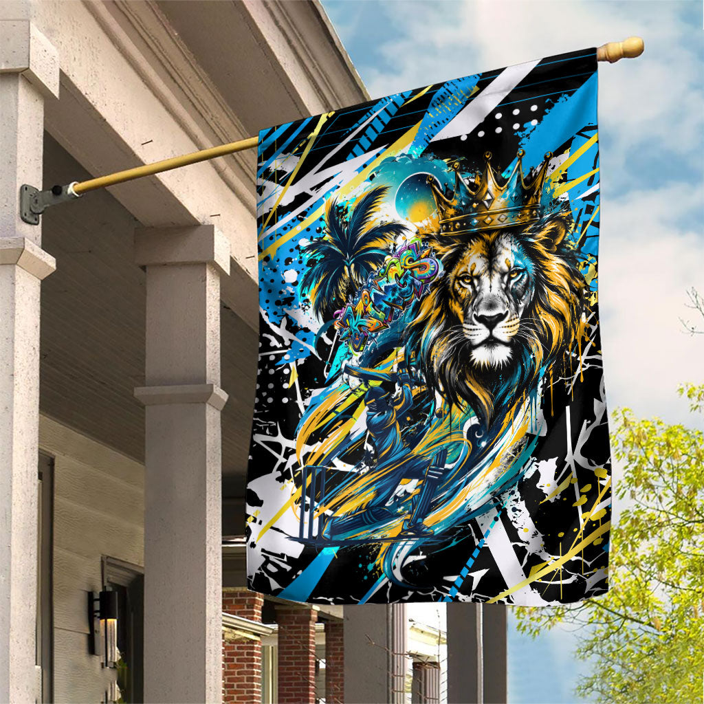 Saint Lucia Kings Cricket Garden Flag Born To Lead Caribbean Cricket Graffiti Splash Art