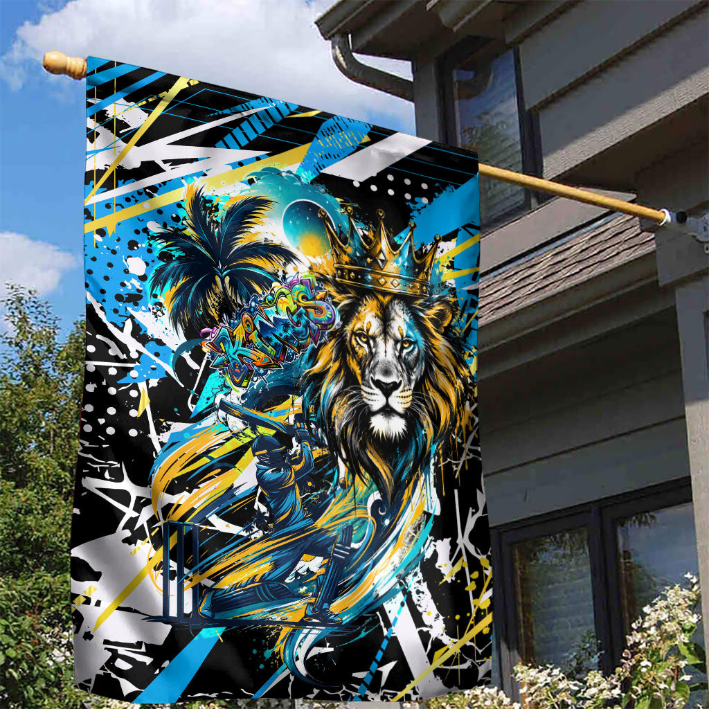 Saint Lucia Kings Cricket Garden Flag Born To Lead Caribbean Cricket Graffiti Splash Art