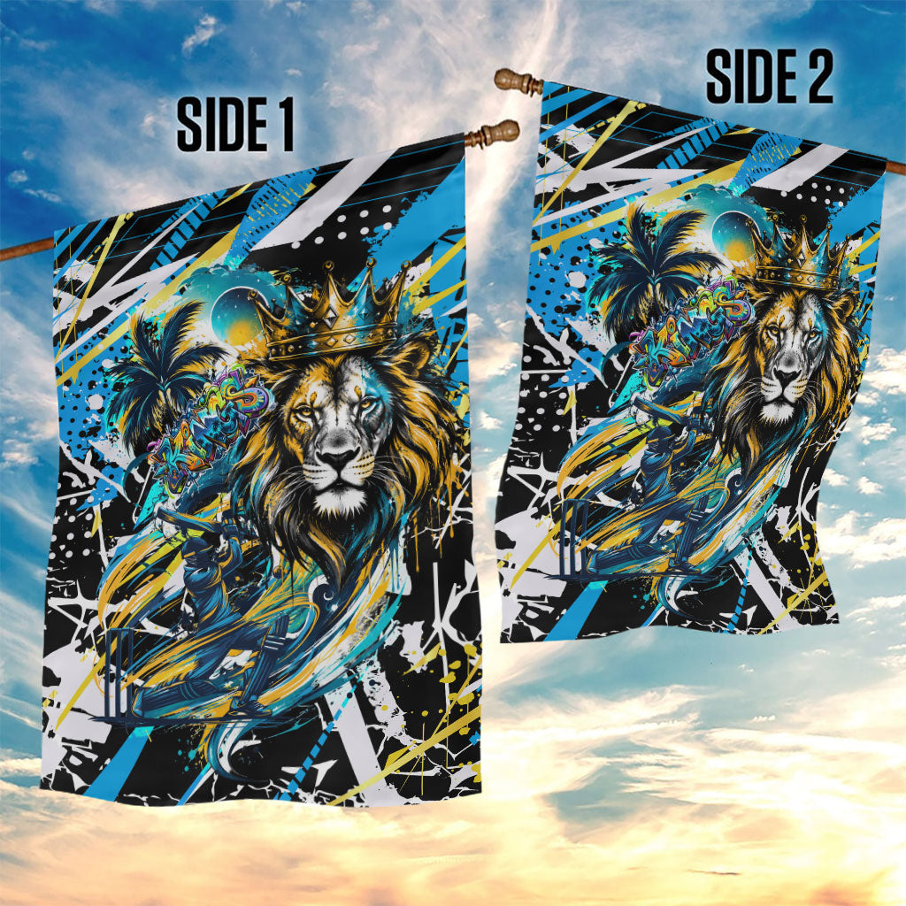 Saint Lucia Kings Cricket Garden Flag Born To Lead Caribbean Cricket Graffiti Splash Art